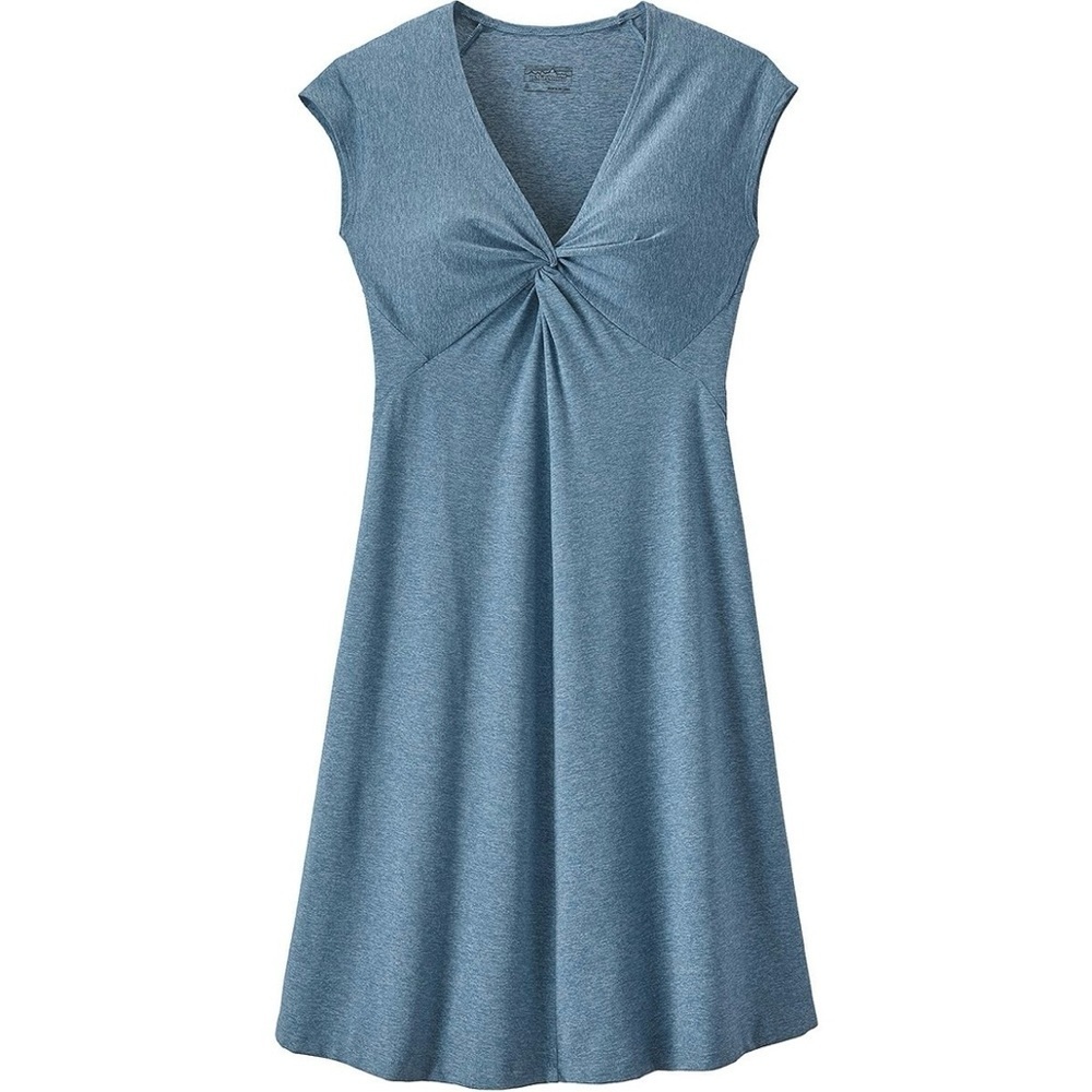 PATAGONIA Outdoor Camp Seabrook Bandha Knotted V-Neck Lt. Blue Cap SLV Dress M